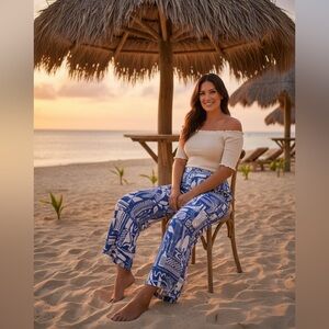 Haute Hippie coastal tropical beach pants